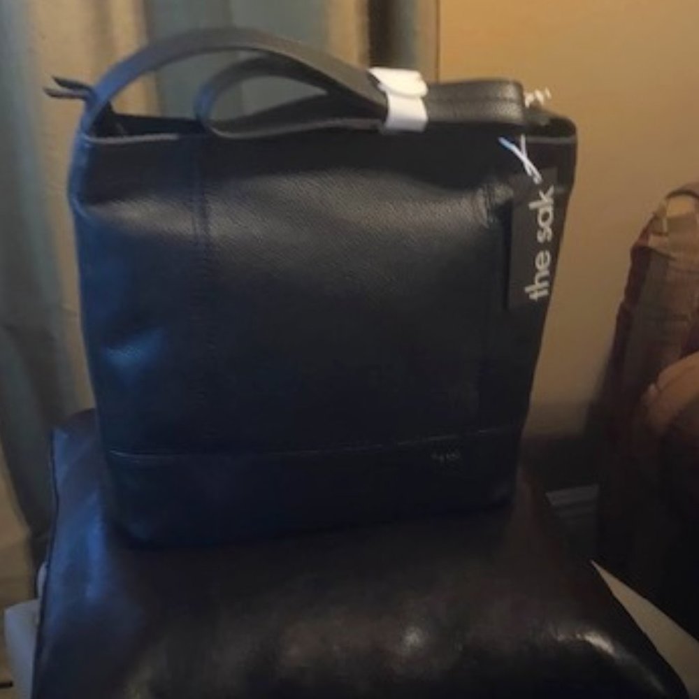 The Sak De Young Black Leather Hobo Shoulder Bag NWT